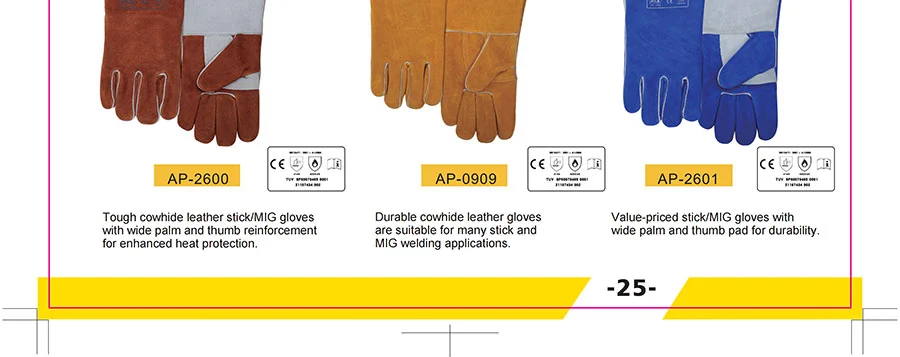 Heavy Duty Blue And Grey Stick Welding Gloves
